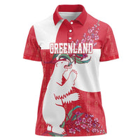 Greenland Flag Style Women Polo Shirt Polar Pear