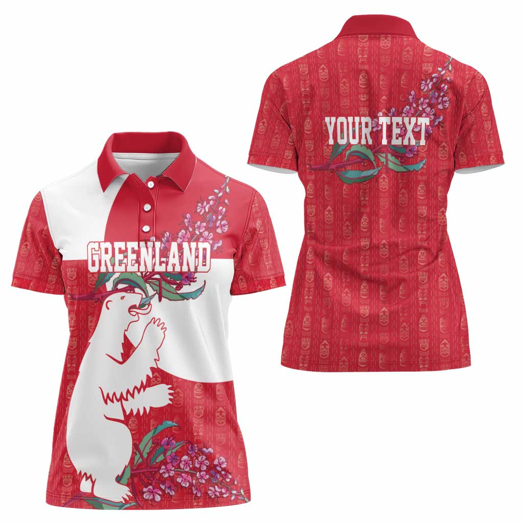 Greenland Flag Style Women Polo Shirt Polar Pear