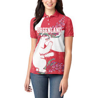Greenland Flag Style Women Polo Shirt Polar Pear