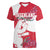 Greenland Flag Style Women V-Neck T-Shirt Polar Pear