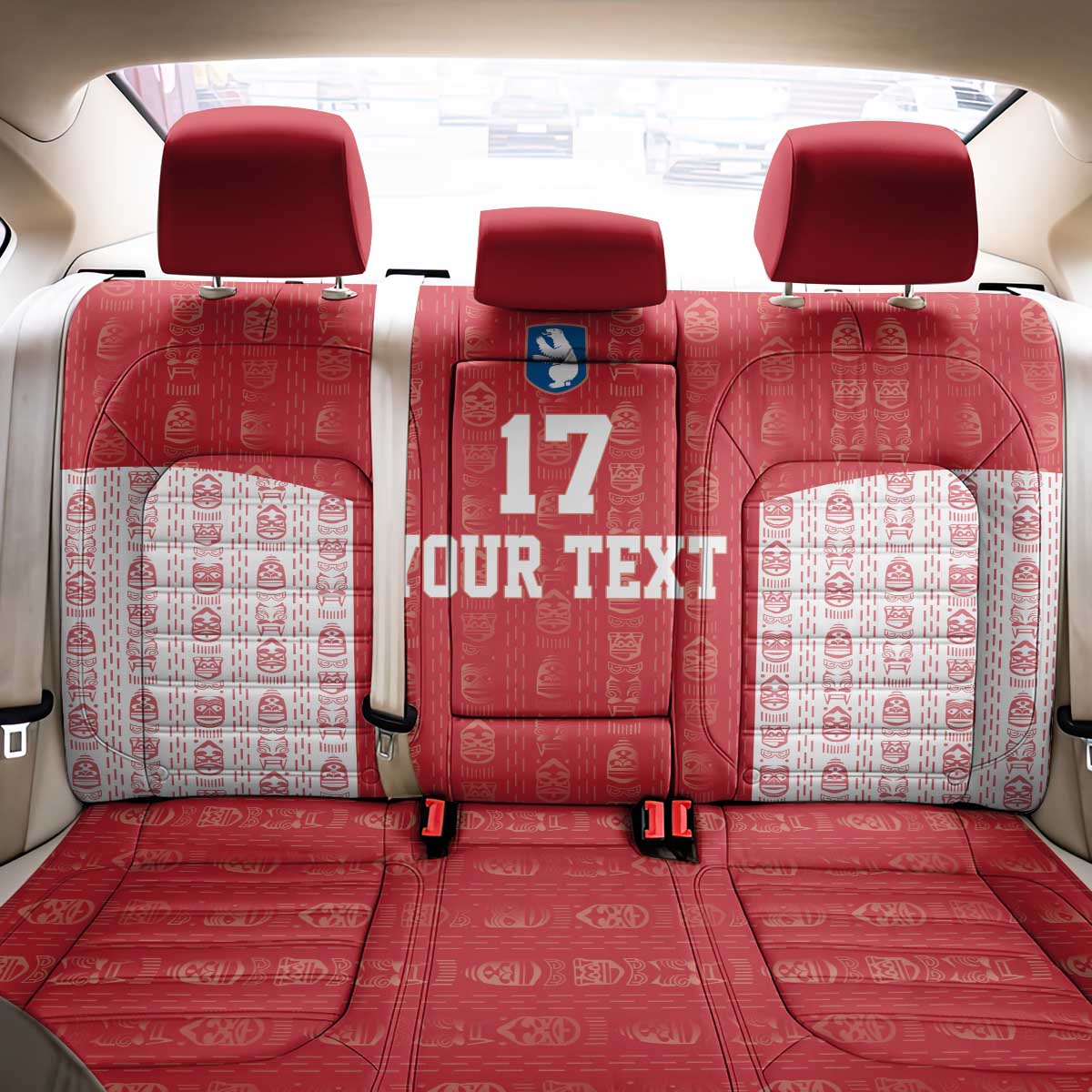 Custom Greenland Football 2024-25 Back Car Seat Cover Tupilaq Pattern
