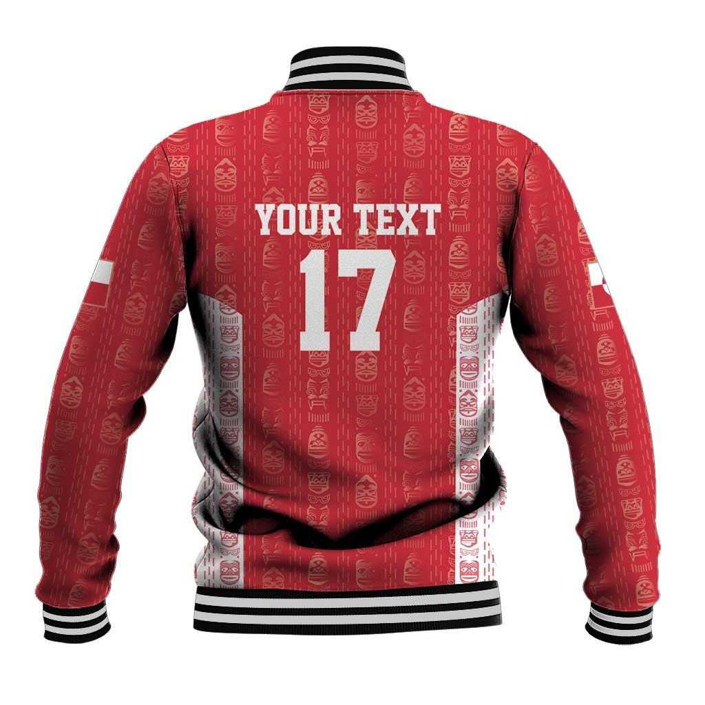 Custom Greenland Football 2024-25 Baseball Jacket Tupilaq Pattern