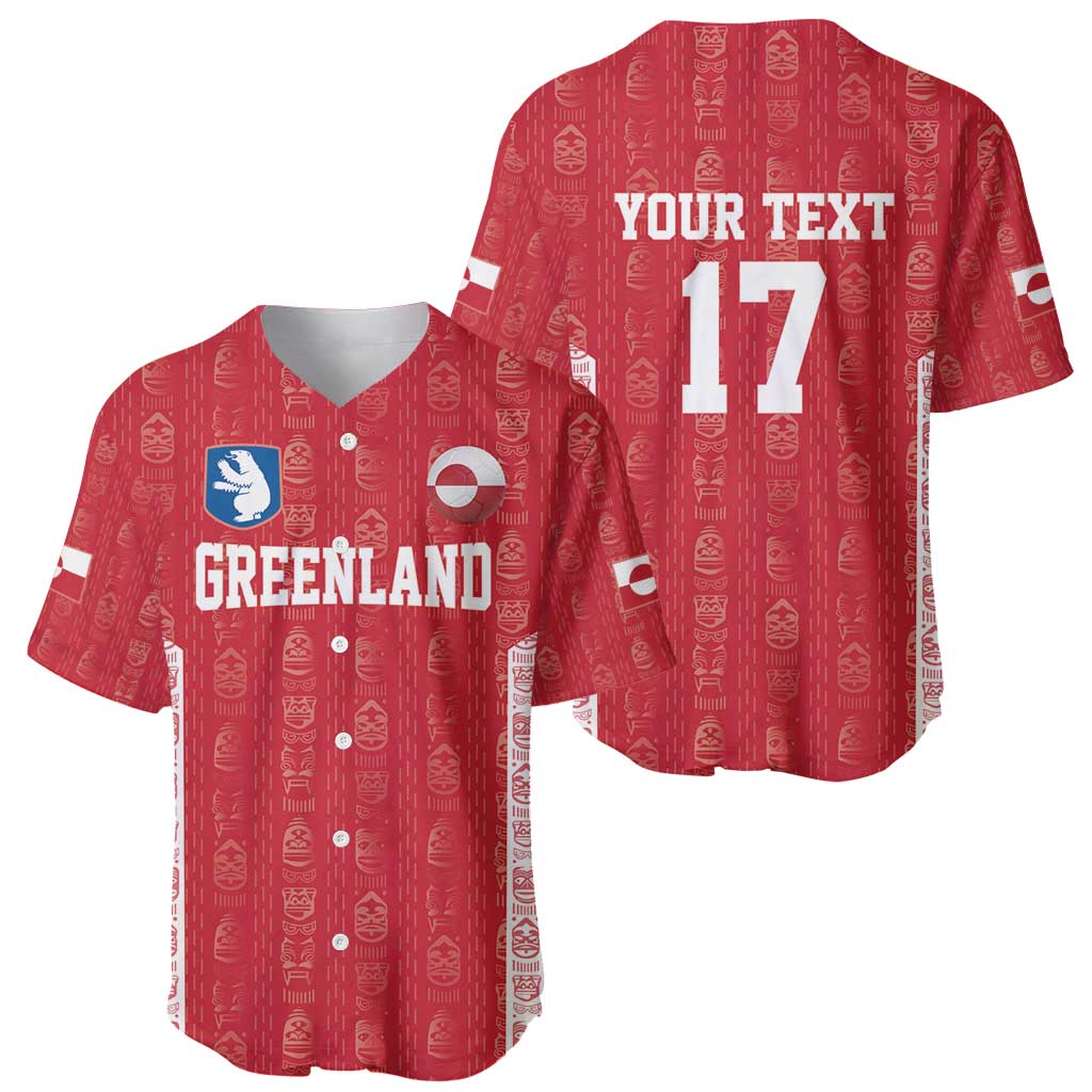 Custom Greenland Football 2024-25 Baseball Jersey Tupilaq Pattern