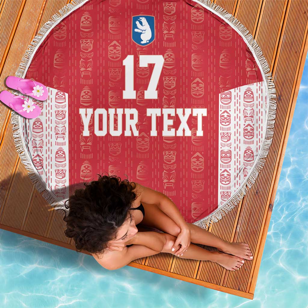 Custom Greenland Football 2024-25 Beach Blanket Tupilaq Pattern