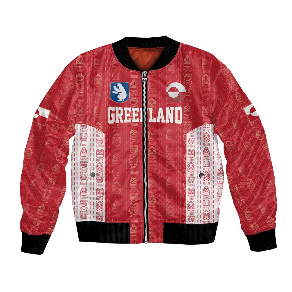Custom Greenland Football 2024-25 Bomber Jacket Tupilaq Pattern