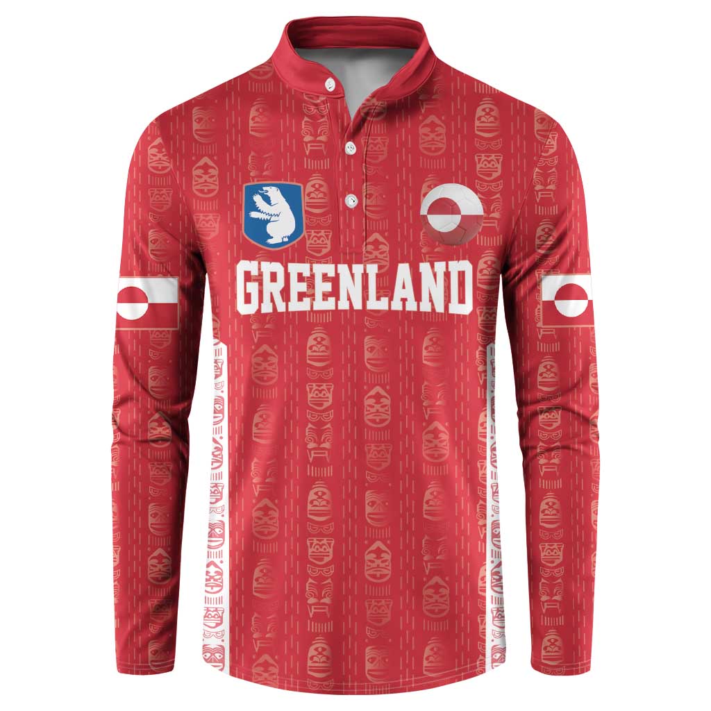 Custom Greenland Football 2024-25 Button Sweatshirt Tupilaq Pattern