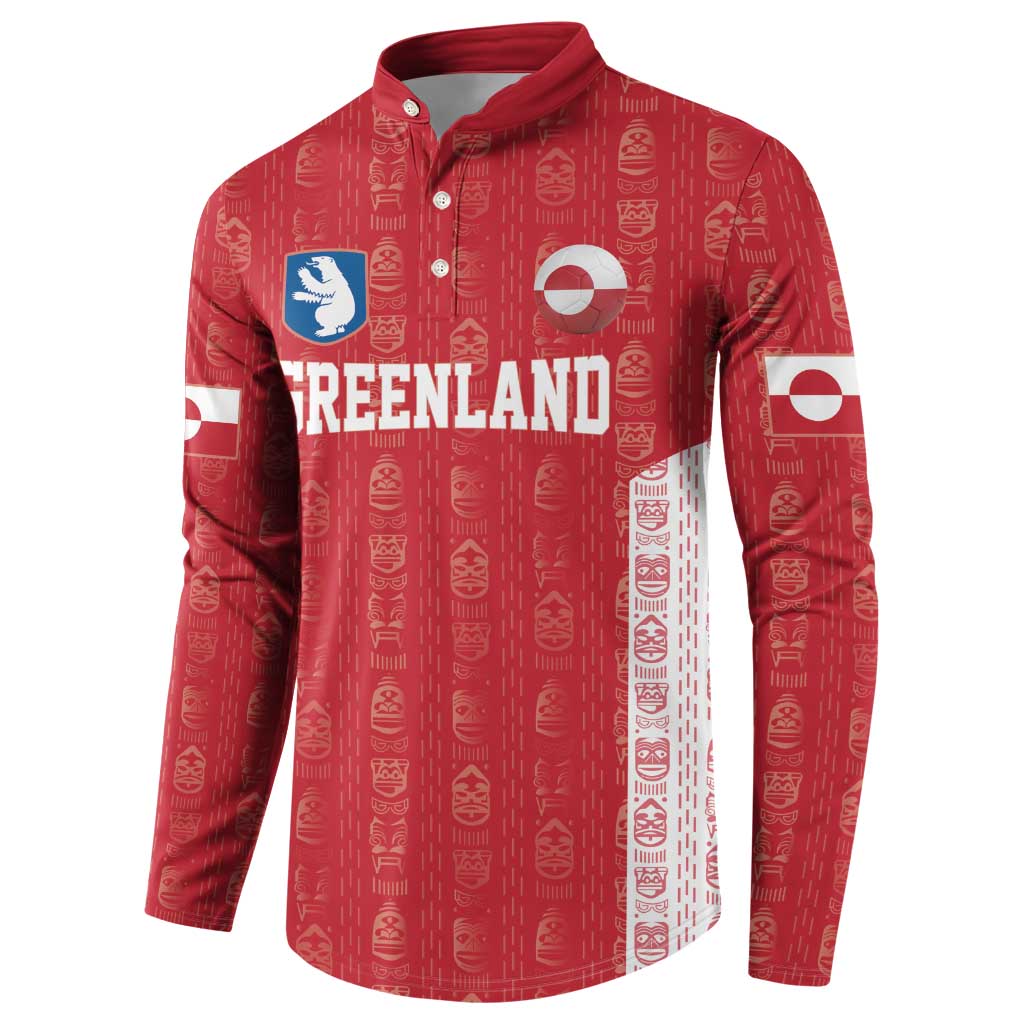 Custom Greenland Football 2024-25 Button Sweatshirt Tupilaq Pattern