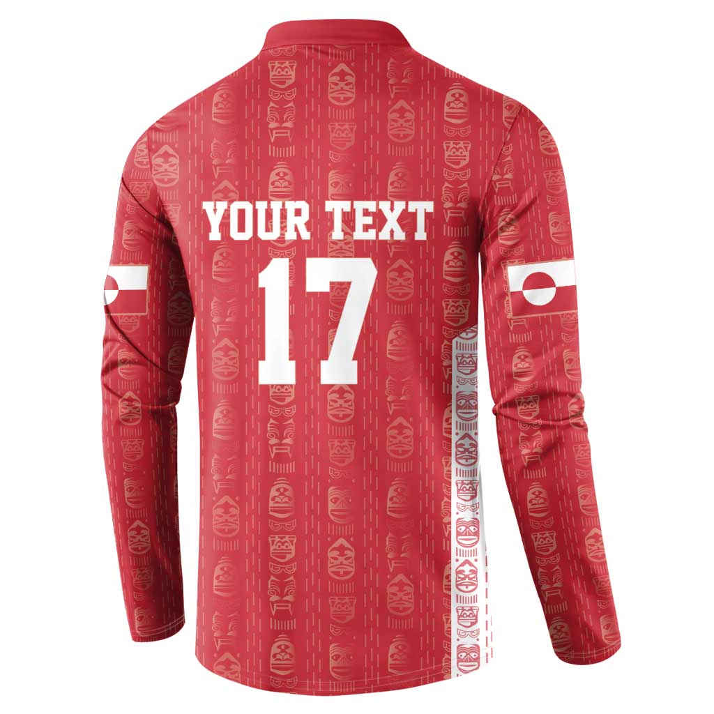 Custom Greenland Football 2024-25 Button Sweatshirt Tupilaq Pattern