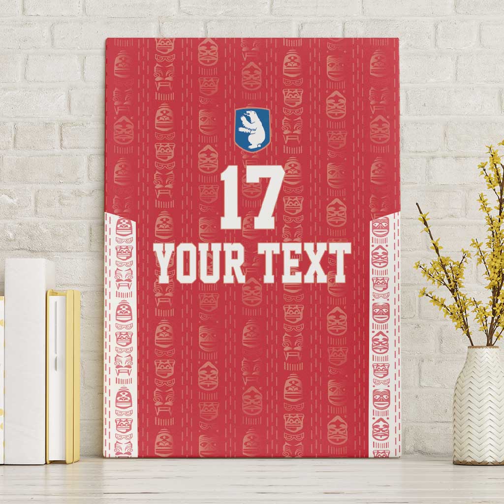 Custom Greenland Football 2024-25 Canvas Wall Art Tupilaq Pattern