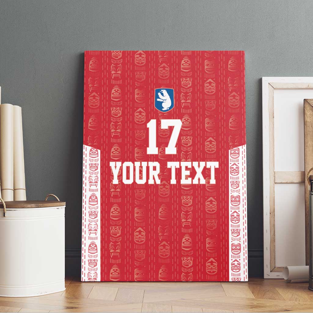 Custom Greenland Football 2024-25 Canvas Wall Art Tupilaq Pattern