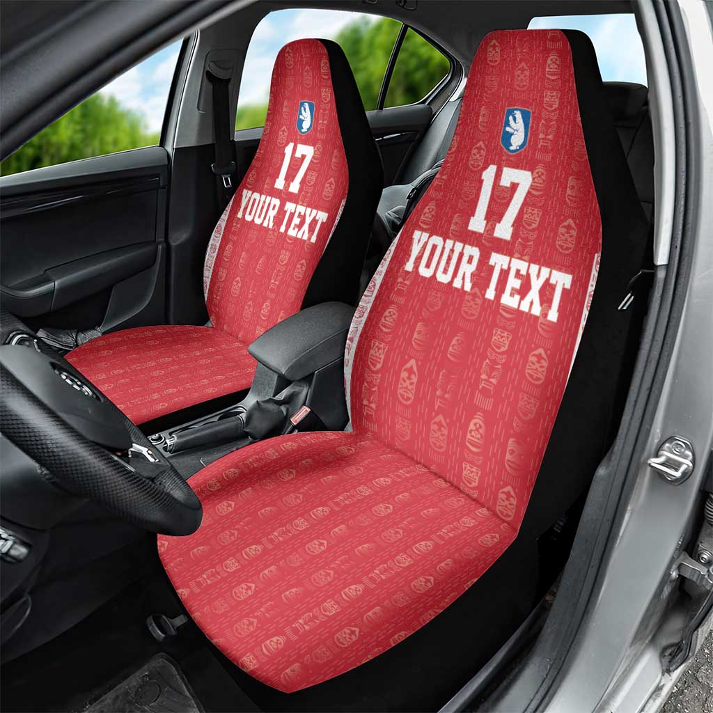 Custom Greenland Football 2024-25 Car Seat Cover Tupilaq Pattern
