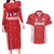 Custom Greenland Football 2024-25 Couples Matching Long Sleeve Bodycon Dress and Hawaiian Shirt Tupilaq Pattern