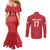 Custom Greenland Football 2024-25 Couples Matching Mermaid Dress and Long Sleeve Button Shirt Tupilaq Pattern
