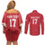 Custom Greenland Football 2024-25 Couples Matching Off Shoulder Short Dress and Long Sleeve Button Shirt Tupilaq Pattern