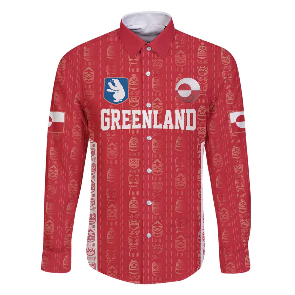 Custom Greenland Football 2024-25 Family Matching Long Sleeve Bodycon Dress and Hawaiian Shirt Tupilaq Pattern