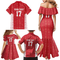 Custom Greenland Football 2024-25 Family Matching Mermaid Dress and Hawaiian Shirt Tupilaq Pattern