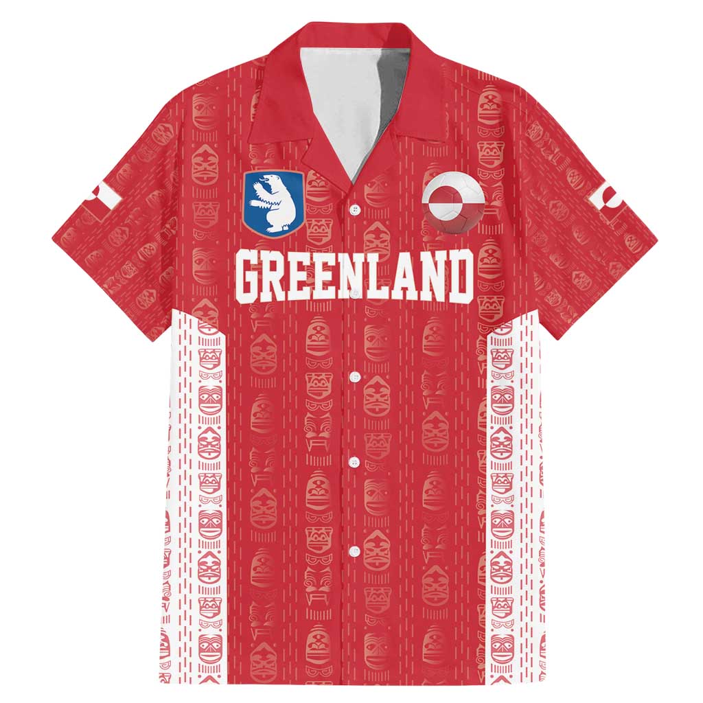 Custom Greenland Football 2024-25 Family Matching Mermaid Dress and Hawaiian Shirt Tupilaq Pattern