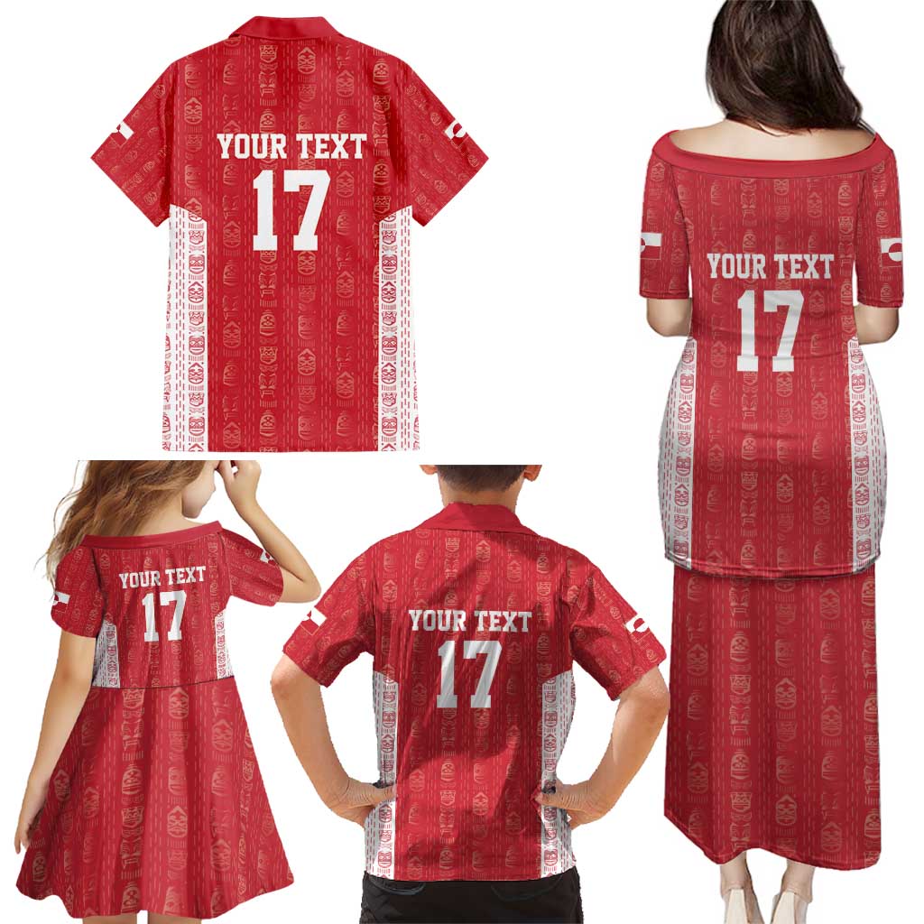 Custom Greenland Football 2024-25 Family Matching Puletasi and Hawaiian Shirt Tupilaq Pattern