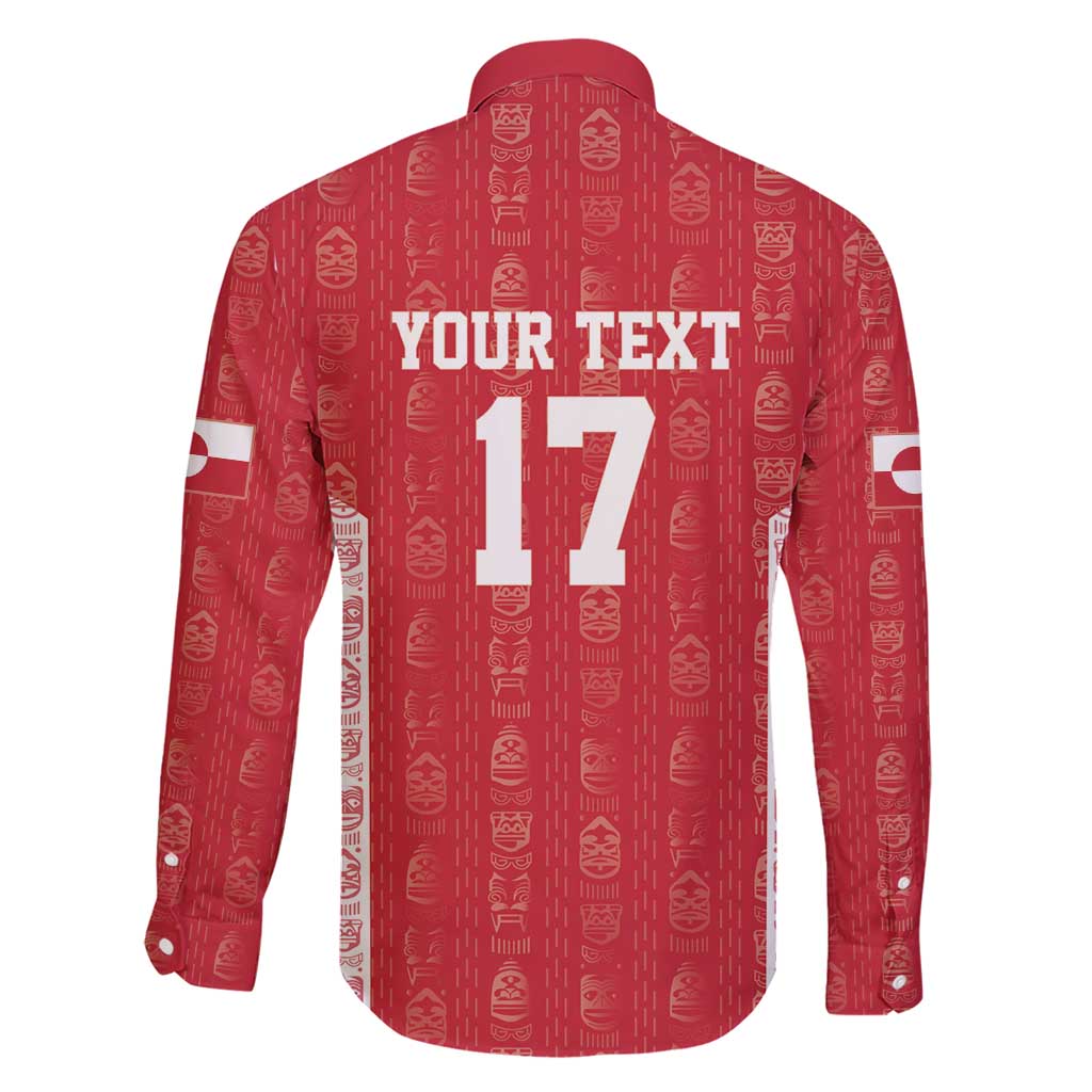 Custom Greenland Football 2024-25 Family Matching Short Sleeve Bodycon Dress and Hawaiian Shirt Tupilaq Pattern