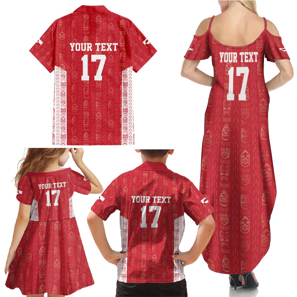Custom Greenland Football 2024-25 Family Matching Summer Maxi Dress and Hawaiian Shirt Tupilaq Pattern