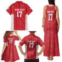 Custom Greenland Football 2024-25 Family Matching Tank Maxi Dress and Hawaiian Shirt Tupilaq Pattern