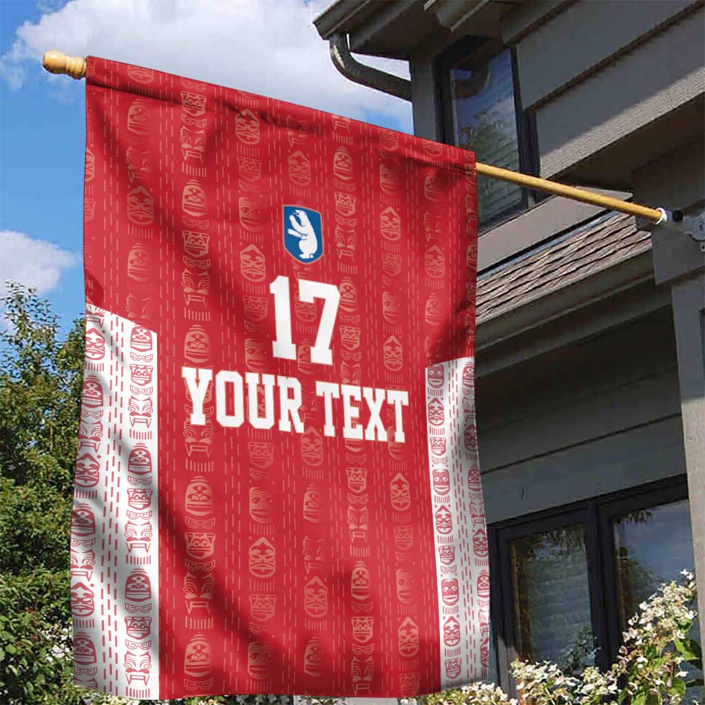 Custom Greenland Football 2024-25 Garden Flag Tupilaq Pattern