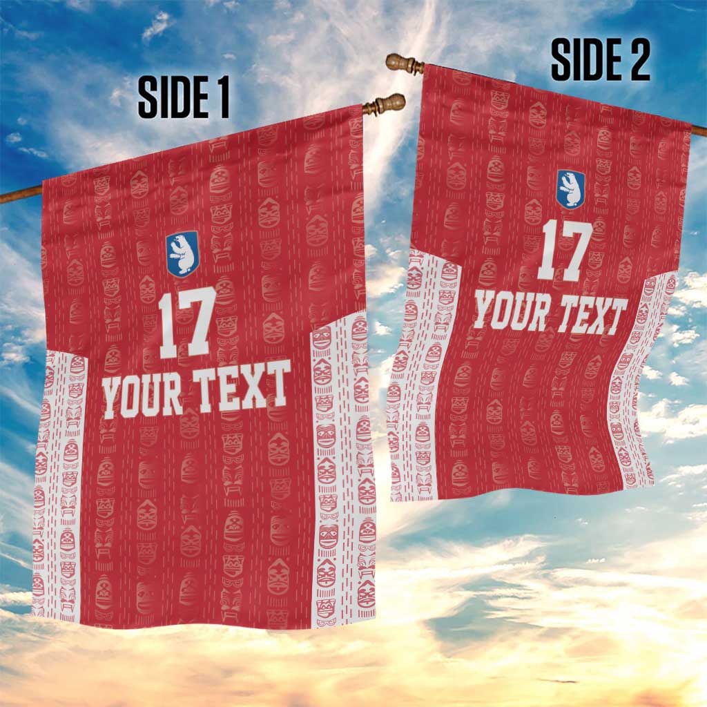 Custom Greenland Football 2024-25 Garden Flag Tupilaq Pattern