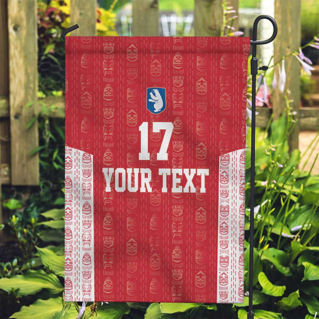 Custom Greenland Football 2024-25 Garden Flag Tupilaq Pattern