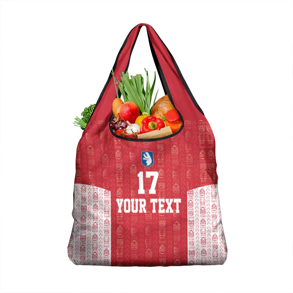 Custom Greenland Football 2024-25 Grocery Bag Tupilaq Pattern