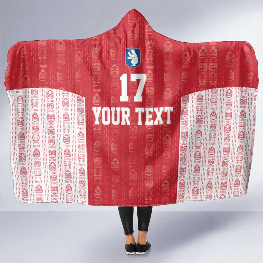 Custom Greenland Football 2024-25 Hooded Blanket Tupilaq Pattern
