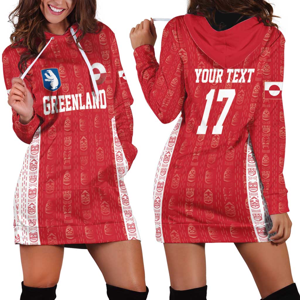 Custom Greenland Football 2024-25 Hoodie Dress Tupilaq Pattern