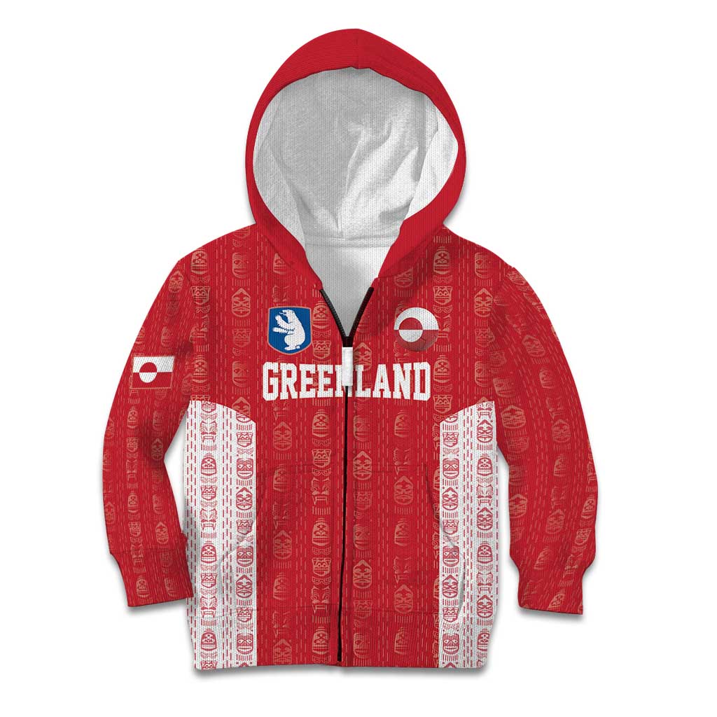 Custom Greenland Football 2024-25 Kid Hoodie Tupilaq Pattern