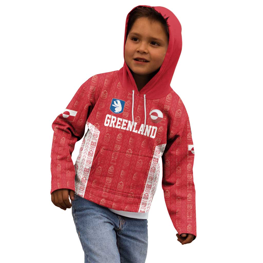 Custom Greenland Football 2024-25 Kid Hoodie Tupilaq Pattern