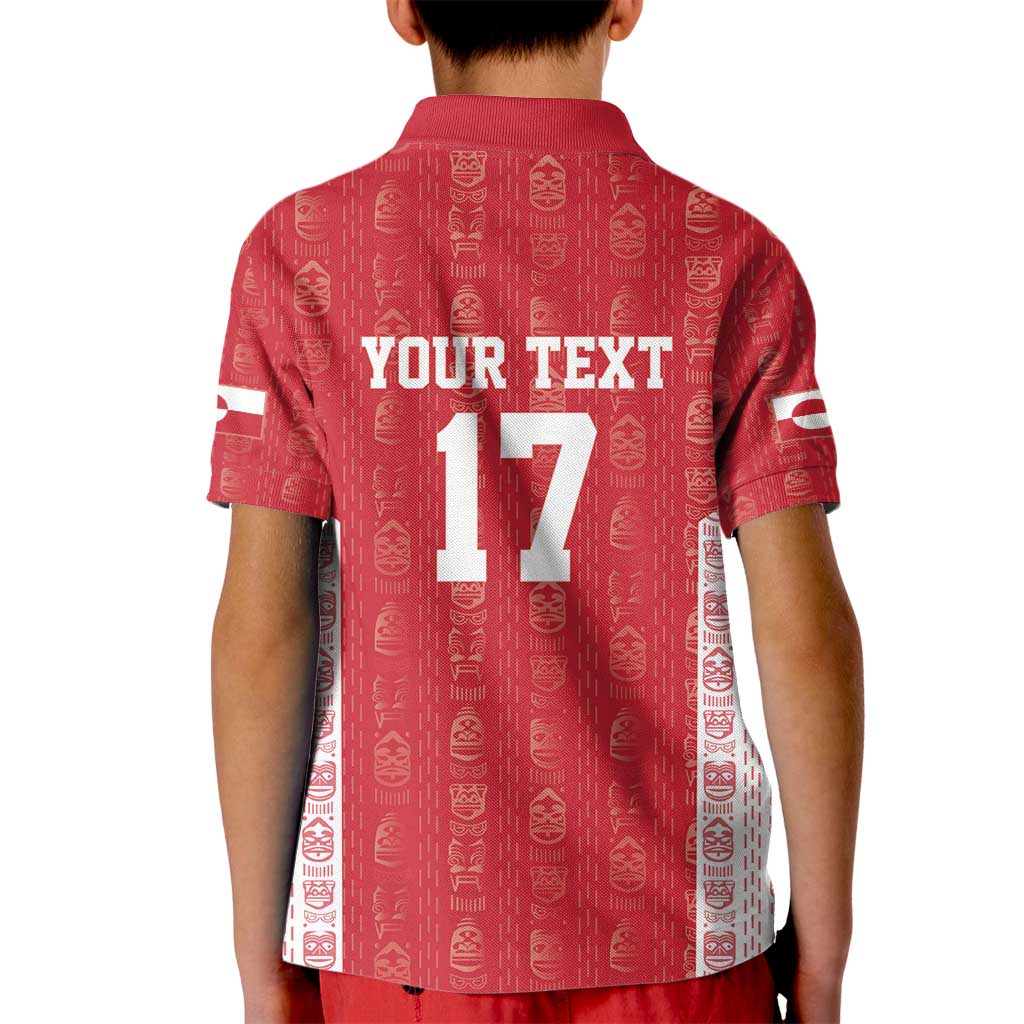 Custom Greenland Football 2024-25 Kid Polo Shirt Tupilaq Pattern