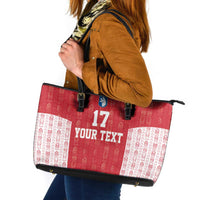 Custom Greenland Football 2024-25 Leather Tote Bag Tupilaq Pattern