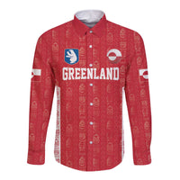 Custom Greenland Football 2024-25 Long Sleeve Button Shirt Tupilaq Pattern