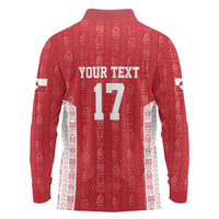 Custom Greenland Football 2024-25 Long Sleeve Polo Shirt Tupilaq Pattern