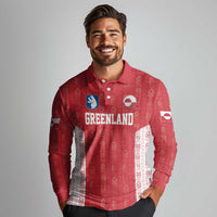 Custom Greenland Football 2024-25 Long Sleeve Polo Shirt Tupilaq Pattern