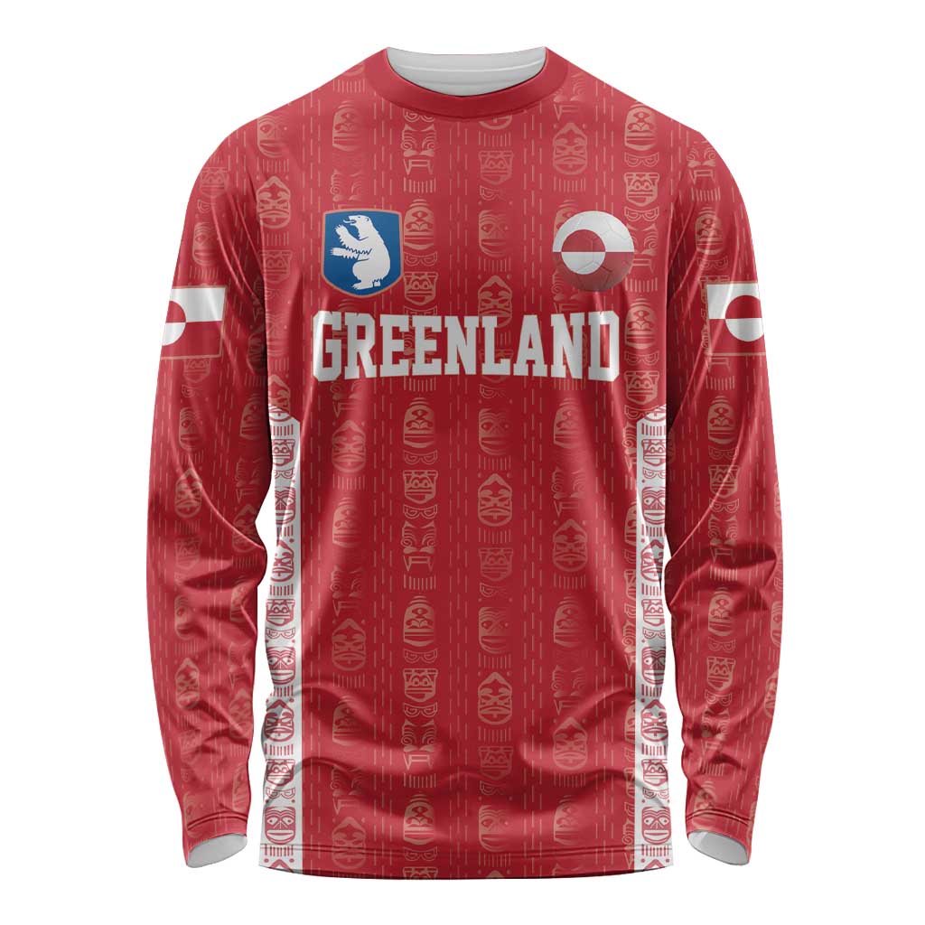 Custom Greenland Football 2024-25 Long Sleeve Shirt Tupilaq Pattern