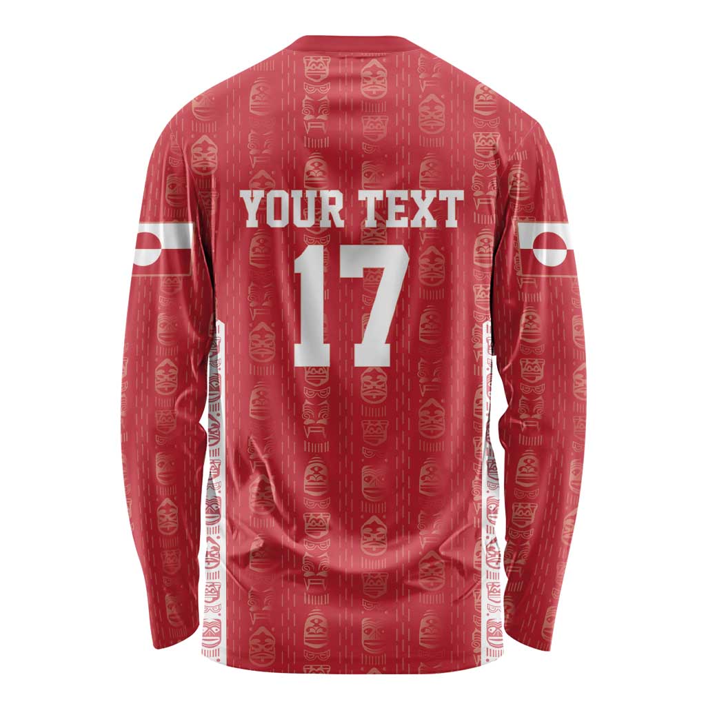 Custom Greenland Football 2024-25 Long Sleeve Shirt Tupilaq Pattern