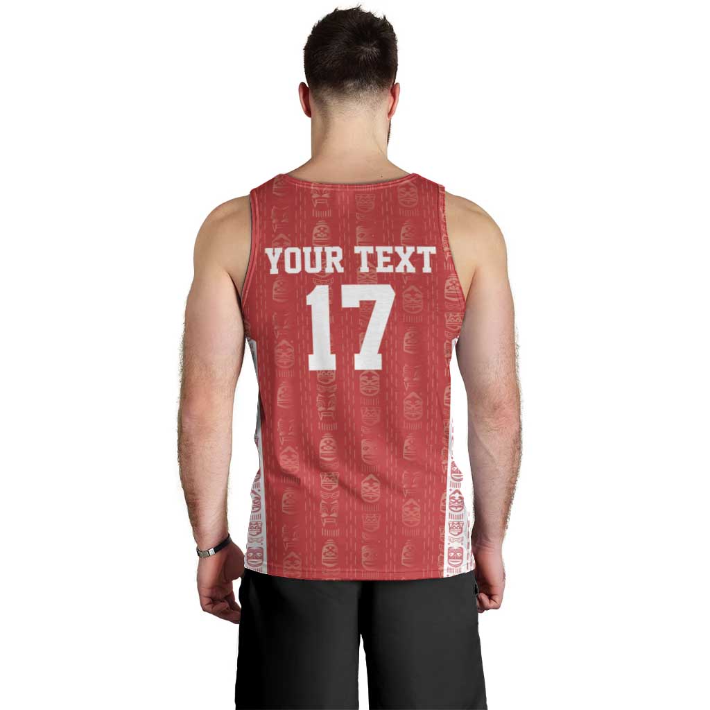 Custom Greenland Football 2024-25 Men Tank Top Tupilaq Pattern