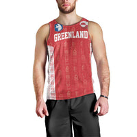 Custom Greenland Football 2024-25 Men Tank Top Tupilaq Pattern