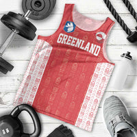 Custom Greenland Football 2024-25 Men Tank Top Tupilaq Pattern