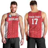 Custom Greenland Football 2024-25 Men Tank Top Tupilaq Pattern