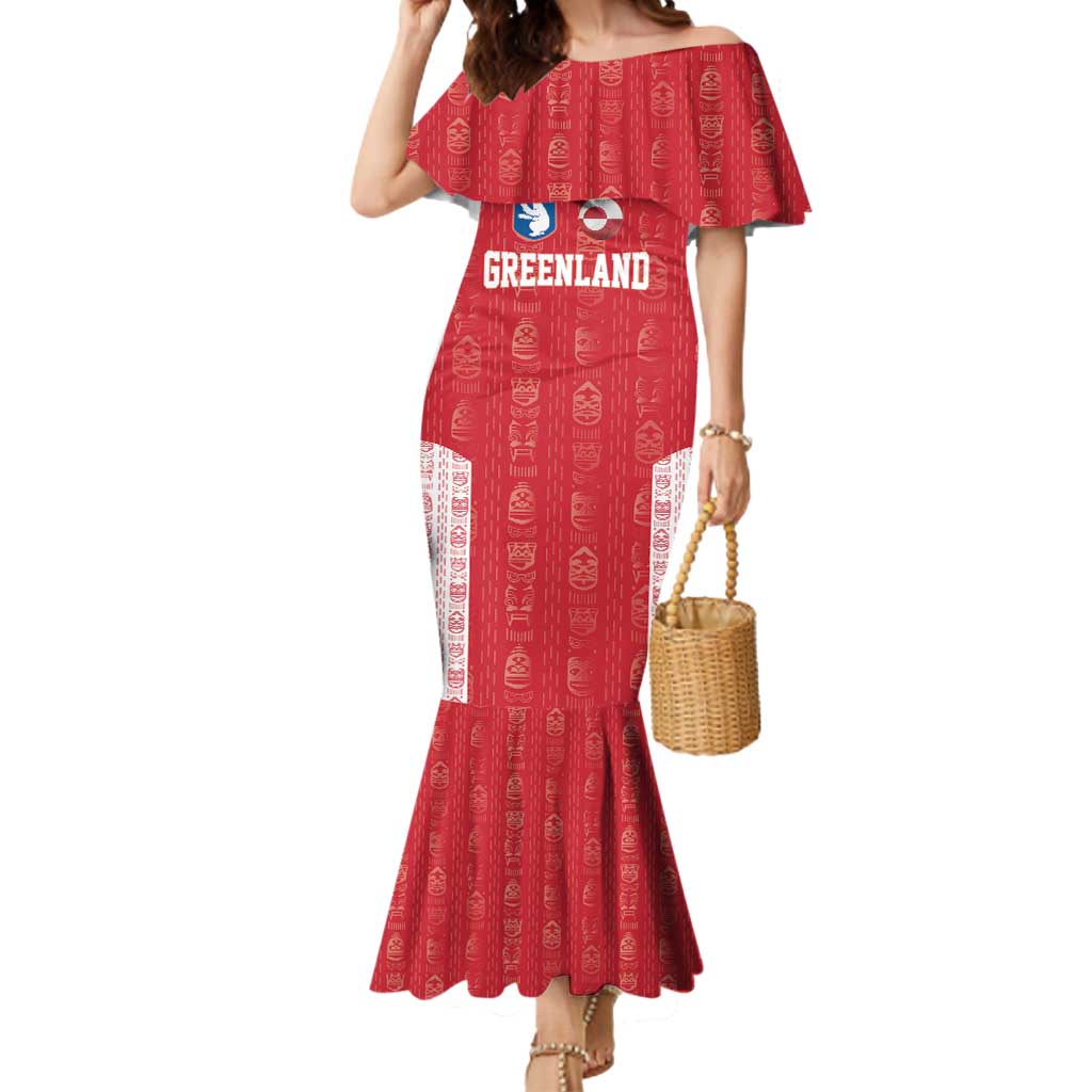 Custom Greenland Football 2024-25 Mermaid Dress Tupilaq Pattern