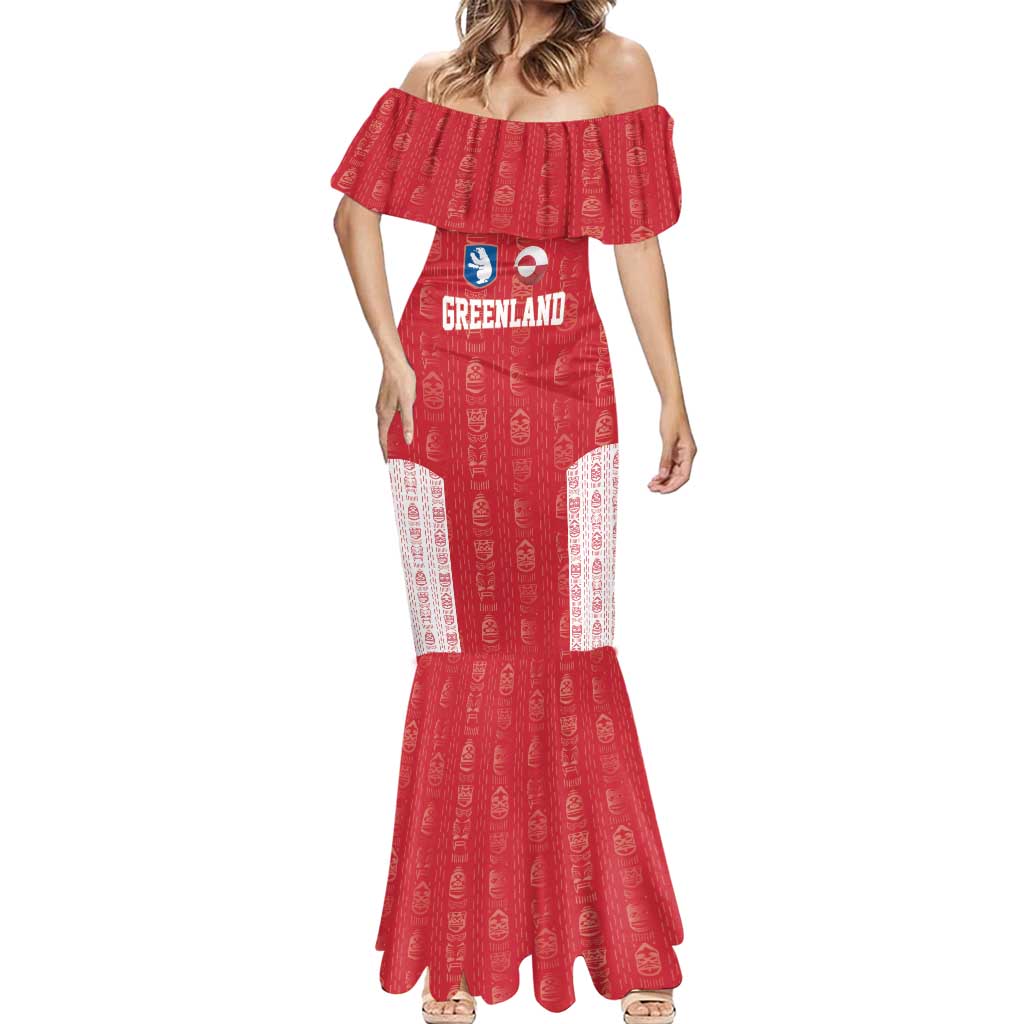 Custom Greenland Football 2024-25 Mermaid Dress Tupilaq Pattern