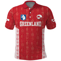 Custom Greenland Football 2024-25 Polo Shirt Tupilaq Pattern