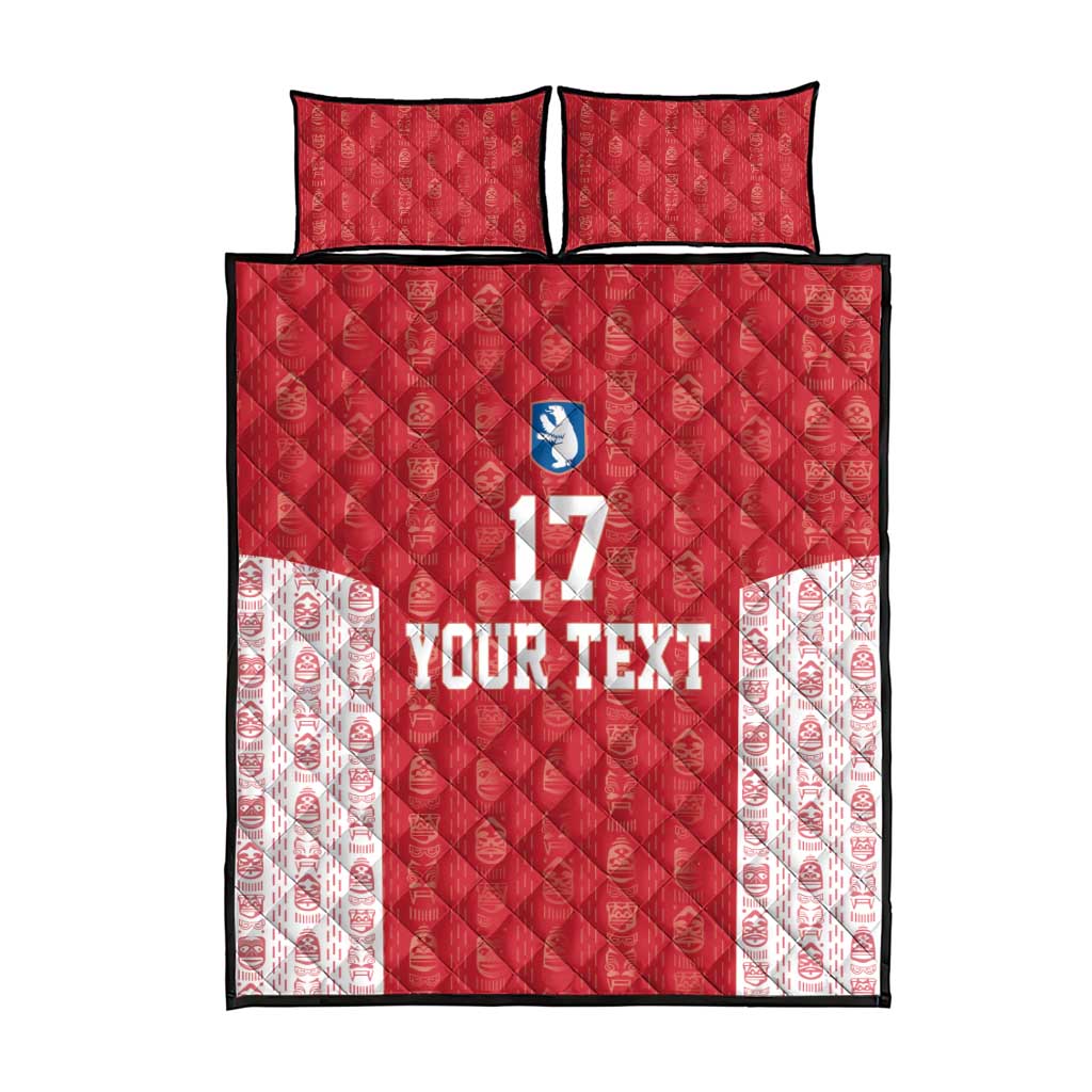 Custom Greenland Football 2024-25 Quilt Bed Set Tupilaq Pattern
