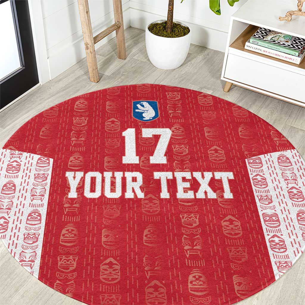 Custom Greenland Football 2024-25 Round Carpet Tupilaq Pattern