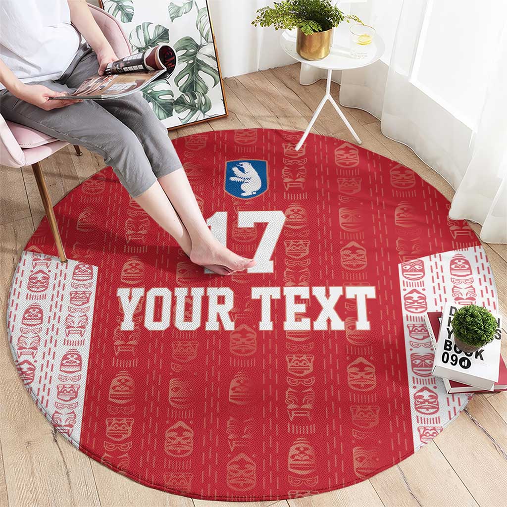 Custom Greenland Football 2024-25 Round Carpet Tupilaq Pattern